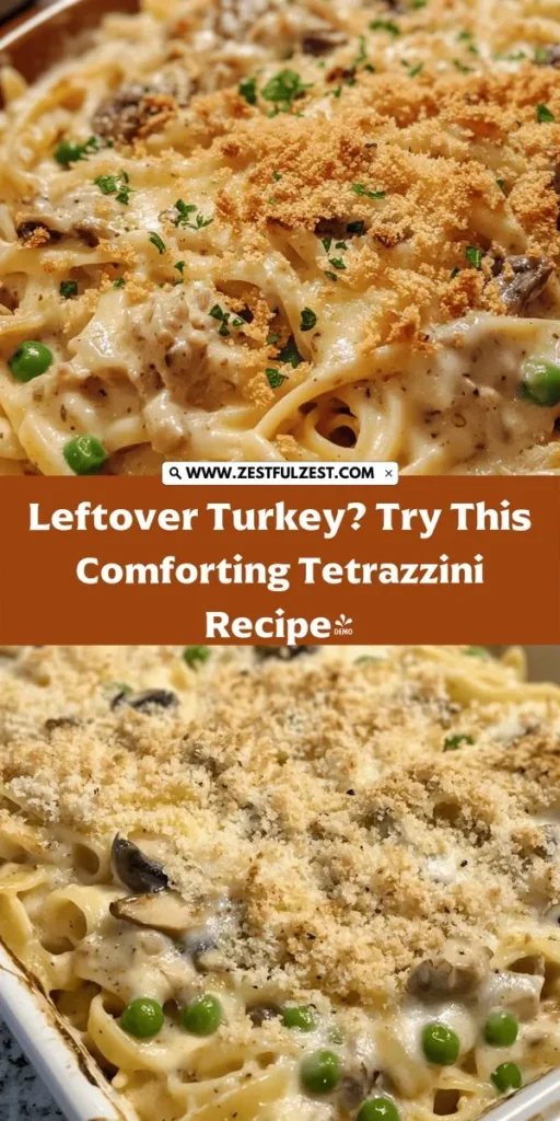 Discover the heartwarming goodness of Turkey Tetrazzini, a classic Italian-American casserole that makes the most of your leftover turkey! This creamy, cheesy dish combines tender turkey chunks, pasta, and sautéed vegetables, all baked to perfection. Perfect for family dinners and potlucks, Turkey Tetrazzini is not only delicious but also adaptable to various dietary preferences. Dive into this comforting comfort food and delight your loved ones! #TurkeyTetrazzini #ComfortFood #LeftoverTurkey #CasseroleRecipes #FamilyDinner