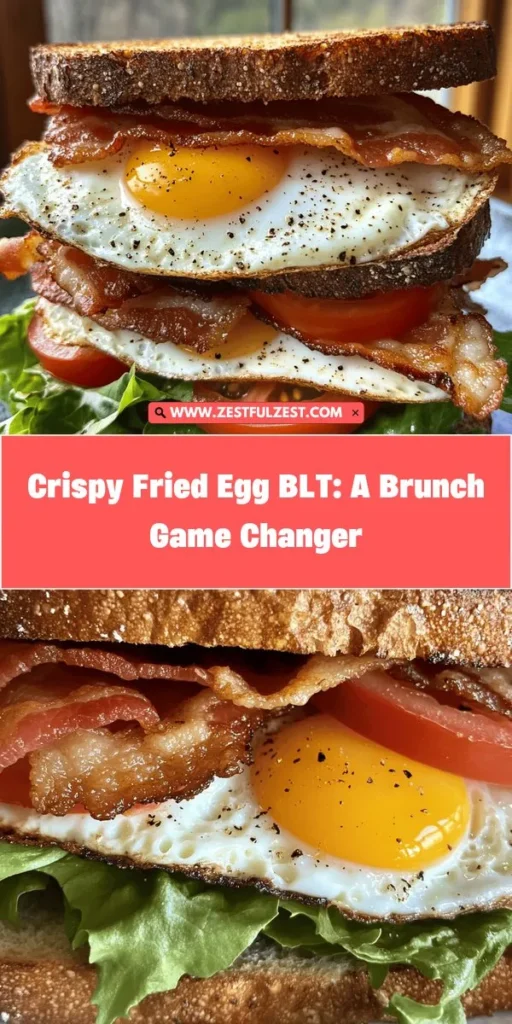 Elevate your breakfast with the Crispy Fried Egg BLT Delight, a mouthwatering twist on the classic that’s perfect for brunch! Featuring crispy thick-cut bacon, perfectly fried eggs, fresh veggies, and creamy mayonnaise, this simple yet gourmet sandwich is easy to make and incredibly satisfying. Impress yourself and loved ones with this delicious creation that combines flavor and texture in every bite. Perfect for any time of day! #BreakfastGoals #BLT #SandwichRecipe #BrunchIdeas #FoodieDelight
