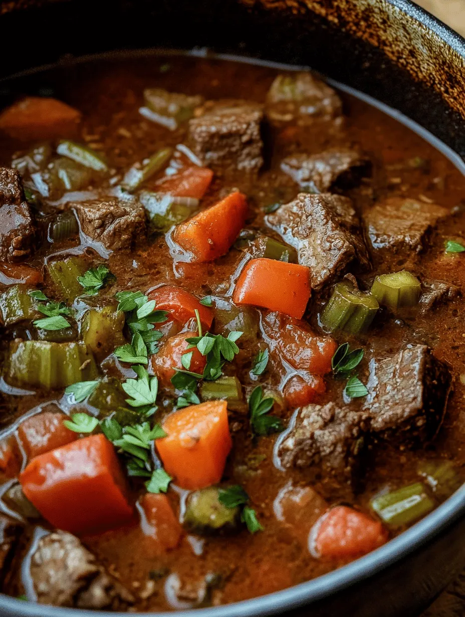 Savory Okra Beef Stew stands as a testament to hearty, wholesome cooking that warms both the body and soul. This dish marries tender beef with vibrant vegetables, creating a symphony of flavors that is as comforting as it is satisfying. The use of okra not only adds a unique texture but also introduces a depth of flavor that elevates this stew from a simple meal to a culinary experience. Rich in nutrients and steeped in cultural significance, this stew is perfect for family dinners or gatherings with friends, providing a delightful way to share comfort food at its best.