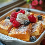 Overnight Crème Brûlée French Toast is a delightful twist on the classic breakfast dish, merging the luxurious flavors of crème brûlée with the comforting texture of French toast. This indulgent recipe stands out as a breakfast treat that’s not only delicious but also remarkably easy to prepare. Designed for special occasions or leisurely weekend mornings, it allows for effortless preparation the night before, transforming breakfast into a gourmet experience without the usual morning rush.