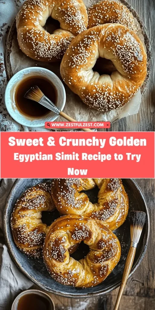 Discover the magic of Golden Egyptian Simit, a cherished traditional bread that's perfect for snacks or breakfast! With its golden crust, chewy texture, and sesame seed coating, Simit is a delicious delight intertwined with Egyptian culture. Learn its rich history, find step-by-step baking instructions, and explore serving suggestions that elevate this beloved bread. Bring the taste of Egypt to your kitchen today! #EgyptianSimit #Baking #TraditionalRecipes #Foodie #CulinaryAdventure