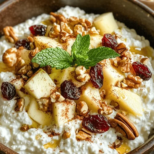 In today’s fast-paced world, snacking often takes a backseat to meal planning, leading many of us to opt for quick, convenience foods that may not always be the healthiest choices. However, understanding the importance of nutritious snacks can significantly transform our eating habits and support our overall well-being. One delightful option that combines taste and nutrition is Cottage Cheese & Apple Delight. This recipe is not just a delicious snack; it is a powerhouse of essential nutrients that can easily fit into a balanced diet.