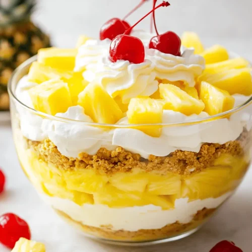 Pineapple Pretzel Salad is a delightful and refreshing dessert that has garnered a special place in the hearts of many. This unique dish combines the sweet and tangy flavor of pineapple with the salty crunch of pretzels, all enveloped in a creamy filling. The contrast of textures and flavors makes this dessert an unforgettable experience for the palate. Whether served at festive gatherings, family reunions, or potlucks, Pineapple Pretzel Salad is a crowd-pleaser that evokes nostalgia and brings joy to all who partake.