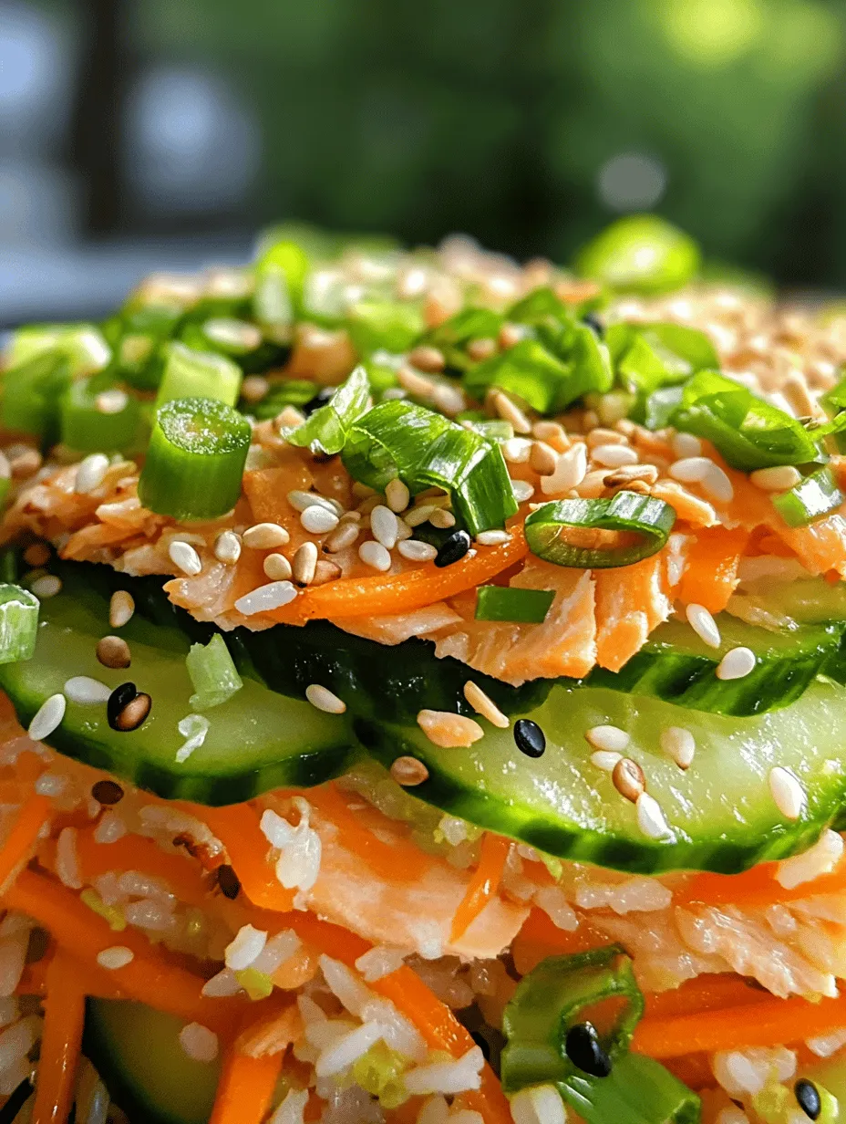 The Crispy Rice Salmon Cucumber Salad with Creamy Asian Dressing is a delightful dish that beautifully combines fresh ingredients and vibrant flavors, making it a standout choice for a light lunch or dinner. This salad is not only visually appealing with its colorful components, but it also offers a satisfying crunch thanks to the crispy rice. It is a perfect example of how a salad can be both refreshing and filling, appealing to a wide range of tastes and preferences.