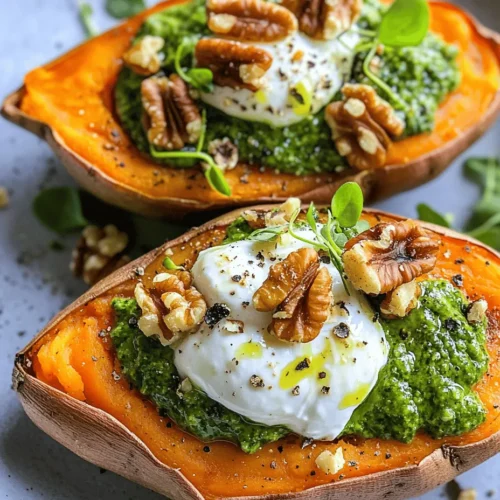 Imagine a dish that seamlessly combines the earthiness of sweet potatoes, the creaminess of burrata cheese, the crunch of toasted walnuts, and the vibrant essence of sage pesto. Stuffed Sweet Potatoes with Burrata, Toasted Walnuts, and Sage Pesto is an exquisite culinary creation that transforms a simple, nutritious ingredient into a gourmet experience. This recipe is perfect for any occasion, whether you’re entertaining guests, celebrating a special event, or simply indulging in a comforting meal at home.