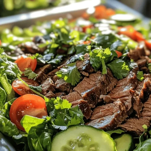 The Zesty Thai Beef Salad Delight is a culinary masterpiece that tantalizes the taste buds and nourishes the body. This vibrant dish skillfully combines the richness of succulent beef with a colorful array of mixed greens and a zesty dressing that packs a punch of flavor. Ideal for anyone looking for a quick yet satisfying meal, this salad is not only delicious but also loaded with nutrients. In this article, we will take a closer look at the ingredients, preparation methods, and health benefits that make this salad a must-try dish in your kitchen.
