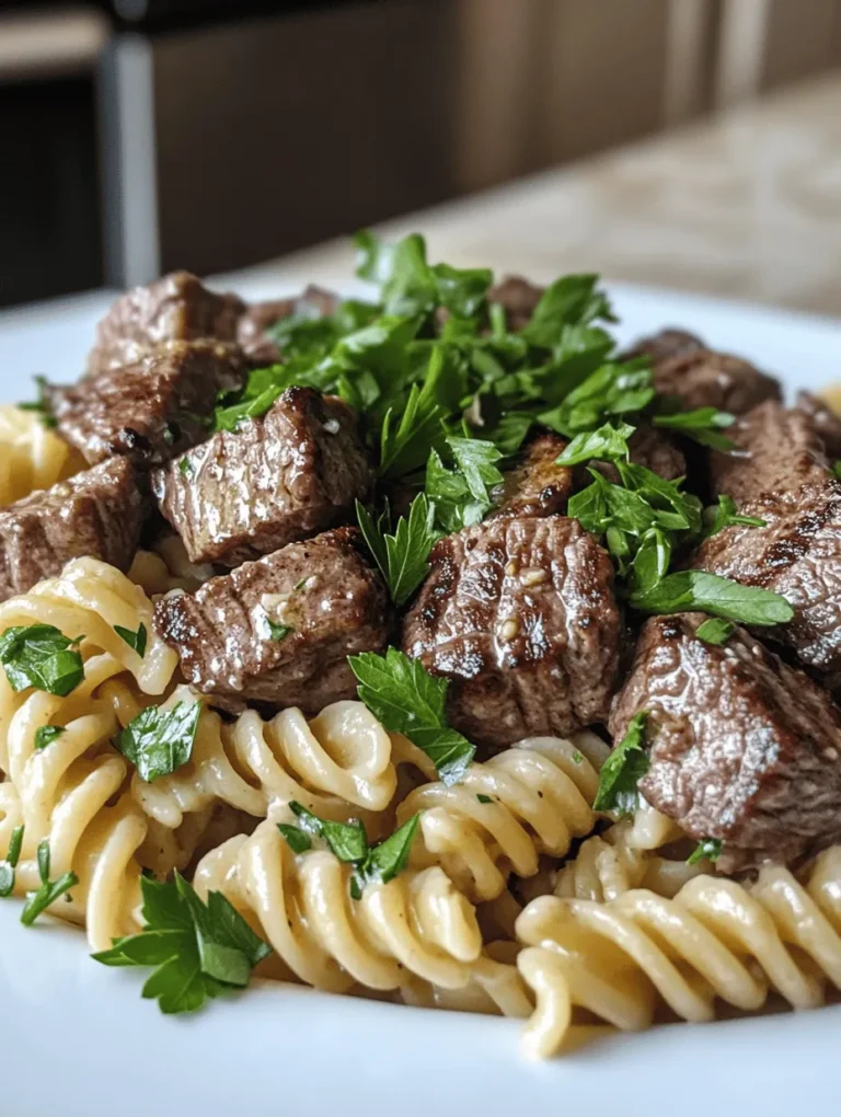 If you're searching for a dish that embodies comfort, flavor, and an impressive presentation, look no further than Tender Steak Bites & Rotini in Creamy Garlic Parmesan Sauce. This delectable recipe combines the succulence of tender steak bites with the delightful textures of rotini pasta, all enveloped in a luscious, creamy garlic Parmesan sauce. Each bite is a symphony of flavors that will transport you to a cozy bistro without leaving the comfort of your home.