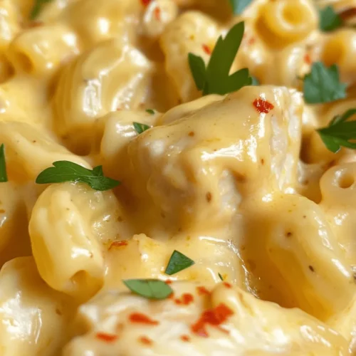 Mac and cheese is often seen as a nostalgic dish, reminiscent of childhood dinners or cozy family gatherings. The Creamy Honey Pepper Chicken Mac and Cheese Delight reimagines this classic by introducing unexpected elements that enhance both flavor and texture. The honey provides a subtle sweetness that balances the savory flavors of the chicken and the richness of the cheese, while the pepper adds a delightful heat that makes each bite exciting. This innovative twist not only elevates a traditional comfort food but also transforms it into a delightful centerpiece for family dinners, gatherings, or even a casual weeknight meal.