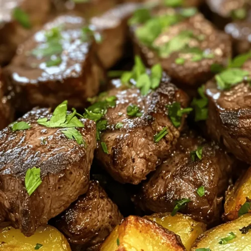 Are you ready to elevate your dinner game with a dish that promises to impress? Look no further than Savory Garlic Butter Steak Bites & Crispy Potatoes—a culinary masterpiece that effortlessly combines the rich, robust flavors of tender steak with the satisfying crunch of perfectly roasted potatoes. This recipe is not just a meal; it’s an experience that caters to both everyday dining and special occasions alike.
