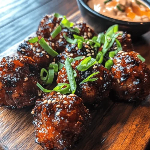 Korean BBQ Meatballs with Spicy Mayo Dip is a delightful fusion dish that brings the rich flavors of Korean cuisine into a fun and approachable format. These tender meatballs, infused with aromatic ingredients like garlic, ginger, and gochujang, are complemented perfectly by a creamy, spicy mayo dip. Whether you’re hosting a gathering or simply looking for a tasty snack, this recipe has something for everyone. The combination of savory meatballs and a zesty dip not only makes for an irresistible appetizer but also serves as a satisfying main dish for any occasion. In this article, we will explore the ingredients, preparation steps, and unique flavors that make this dish a must-try.