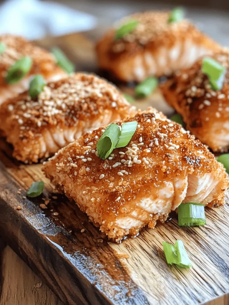 If you're on the hunt for a mouthwatering seafood dish that perfectly balances taste and texture, look no further than crispy honey garlic salmon bites. This delectable recipe brings together the rich flavor of salmon with a sweet and savory honey garlic sauce that tantalizes the palate. Imagine sinking your teeth into tender salmon pieces enveloped in a crunchy exterior, bursting with an explosion of flavor. These salmon bites are not just a treat for the taste buds but also a feast for the eyes, making them a fantastic choice for entertaining guests or simply enjoying a cozy dinner at home.