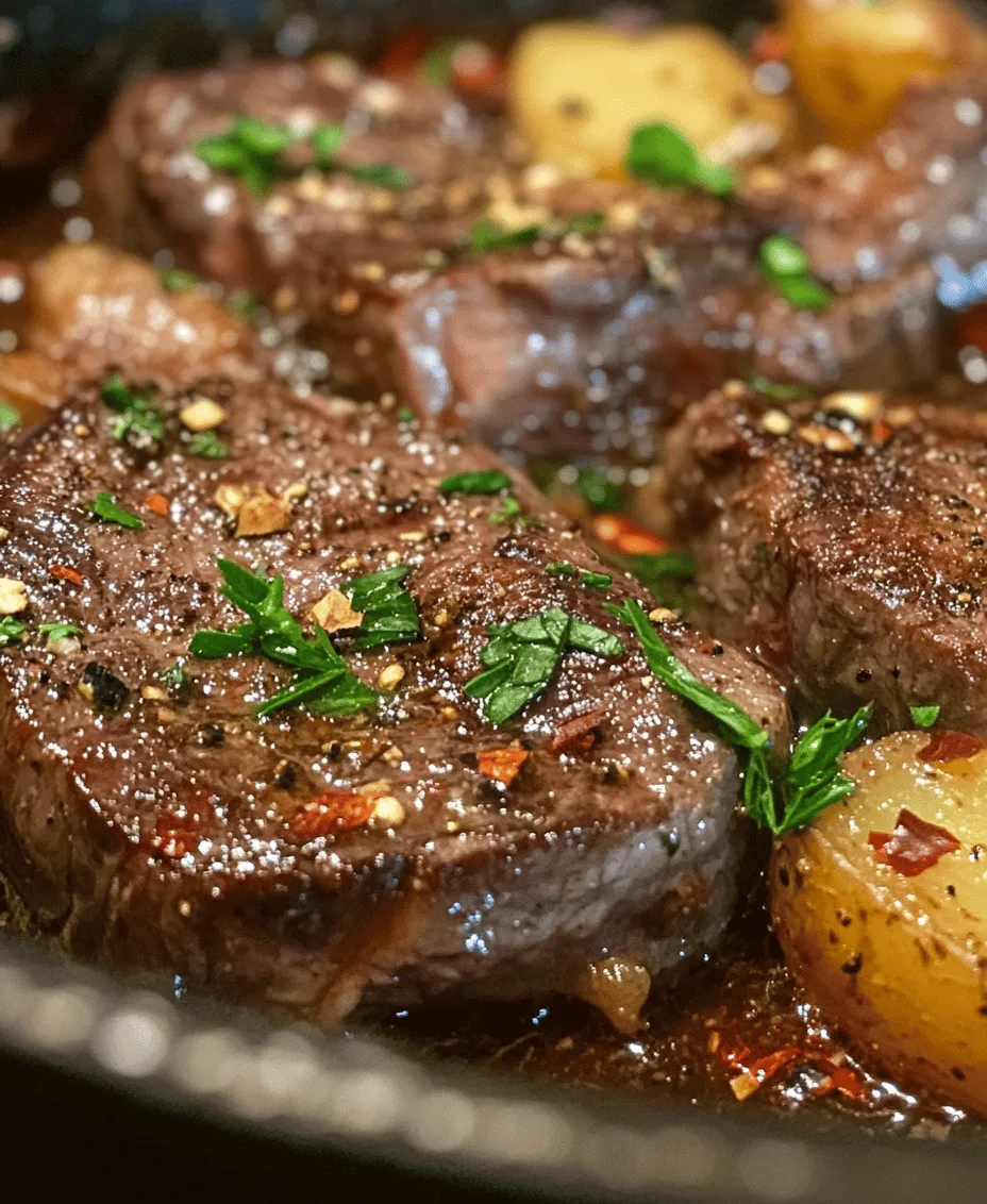 Welcome to your new favorite dinner recipe: Garlic Butter Steak and Potatoes Skillet. This dish is not just a meal; it’s a complete culinary experience that combines tender steak with perfectly cooked potatoes all bathed in a rich garlic butter sauce. What makes this recipe truly special is its simplicity—it's a one-pan wonder that comes together in under 30 minutes, making it an excellent choice for busy weeknights when you want something quick yet deeply satisfying.