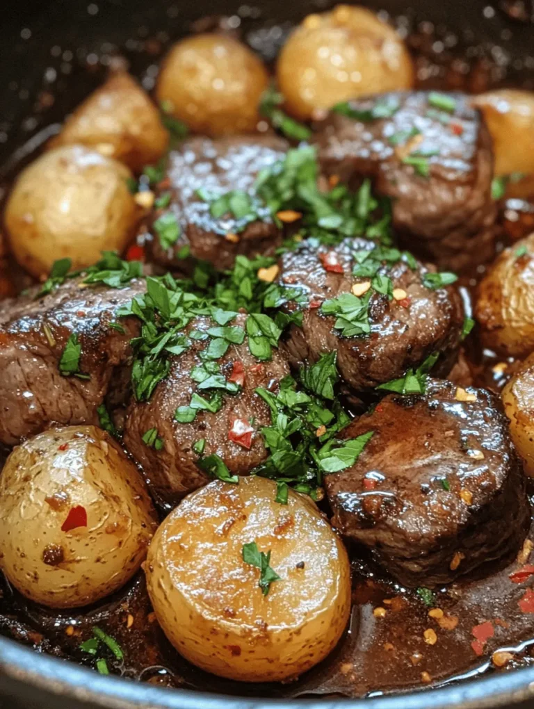 Welcome to your new favorite dinner recipe: Garlic Butter Steak and Potatoes Skillet. This dish is not just a meal; it’s a complete culinary experience that combines tender steak with perfectly cooked potatoes all bathed in a rich garlic butter sauce. What makes this recipe truly special is its simplicity—it's a one-pan wonder that comes together in under 30 minutes, making it an excellent choice for busy weeknights when you want something quick yet deeply satisfying.