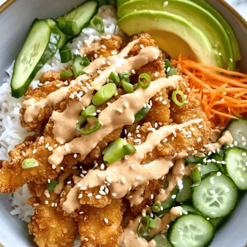 Bang Bang Chicken Bowl has rapidly become a culinary favorite, captivating taste buds across the globe with its delightful blend of flavors and textures. This dish is a harmonious fusion of tender chicken, vibrant vegetables, and a creamy, spicy sauce that leaves a lasting impression. Its popularity can be attributed not only to its mouthwatering appeal but also to its versatility, allowing for endless customization based on personal preferences and dietary needs. Whether you prefer it spicy, mild, or packed with an array of colorful veggies, the Bang Bang Chicken Bowl is a canvas for creativity in the kitchen.
