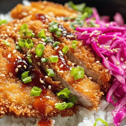 Crispy Katsu Bowls represent a delightful intersection of flavors and textures, showcasing the best of Japanese cuisine. This beloved dish features a staple known as katsu, which typically consists of breaded and fried meat, served over a bed of rice with a variety of toppings. The star of the show is undoubtedly the crispy pork katsu, perfectly golden and crunchy on the outside, tender and juicy on the inside. What makes this dish even more irresistible is the addition of homemade tonkatsu sauce, a tangy and savory concoction that elevates the katsu to new heights. Combined with fresh, crunchy vegetables and a sprinkle of sesame seeds, these bowls are not just satisfying to the palate but also visually appealing.