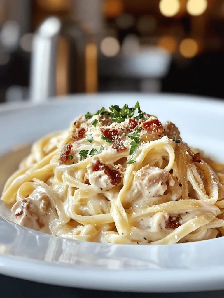 If you’re on the hunt for a comforting yet sophisticated pasta dish, look no further than Chicken Carbonara. This beloved classic Italian recipe has captivated the hearts—and taste buds—of many around the world. Traditionally, Carbonara is a rich, creamy pasta dish made with eggs, cheese, cured pork, and pepper. However, this recipe gives a delightful twist to the classic by incorporating tender chicken, making it a perfect option for both casual weeknight dinners and special family gatherings.