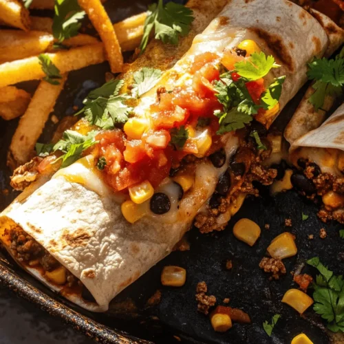 In the world of comfort food, few dishes can compare to the satisfying combination of cheesy beef burritos paired with crispy fries. This hearty meal not only tantalizes your taste buds but also delivers a delightful mix of textures that keeps every bite interesting. The burrito, with its warm, soft tortilla wrapped around a flavorful filling, complements the crunchiness of perfectly baked fries, creating a dining experience that's both cozy and indulgent.