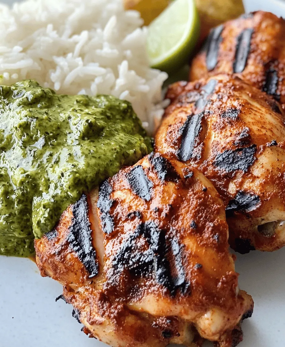 Peruvian cuisine has garnered international acclaim for its vibrant flavors and diverse ingredients, reflecting the country's rich cultural heritage and culinary traditions. The fusion of indigenous ingredients with influences from Spanish, African, and Asian cuisines creates a unique gastronomic experience that delights the senses. One dish that beautifully encapsulates this culinary diversity is <strong>Peruvian Grilled Chicken with Creamy Green Sauce</strong>. This dish combines succulent, marinated chicken with a refreshing, herbaceous sauce that elevates the meal to new heights.” /></p>
</p>
<h3>Suggestions for Adjusting Flavors to Personal Preference</h3>
</p>
<p>Cooking is an art that allows for personal expression, and this Peruvian Grilled Chicken with Creamy Green Sauce is no exception. Feel free to adjust the marinade and sauce ingredients to suit your palate. If you prefer a spicier kick, consider adding more jalapeño or even a splash of hot sauce to the marinade. Alternatively, if you enjoy a sweeter profile, a teaspoon of honey or maple syrup can beautifully balance the acidity of the lime juice.</p>
</p>
<p>For those who favor a more herbaceous flavor, increase the amount of cilantro or introduce other fresh herbs like parsley or mint. Experimenting with different types of vinegar or citrus zest can also elevate the dish, adding layers of complexity that enhance your grilled chicken experience.</p>
</p>
<h3>Grilling the Chicken</h3>
</p>
<p><strong>Preheating the Grill for Optimal Cooking</strong></p>
</p>
<p>Before you start grilling, it’s essential to preheat your grill to ensure the chicken cooks evenly and develops a beautiful char. Set your grill to medium-high heat, approximately 375°F to 450°F (190°C to 230°C). Preheating the grill for about 10-15 minutes will help achieve that perfect sear while keeping the inside juicy and tender.</p>
</p>
<p><strong>Techniques for Grilling Chicken to Perfection</strong></p>
</p>
<p>To ensure your chicken is grilled to perfection, follow these simple techniques. First, shake off any excess marinade before placing the chicken on the grill. This prevents flare-ups and allows the chicken to achieve a nice crust. Place the chicken on the grill and close the lid. For optimal results, avoid flipping the chicken too frequently.</p>
</p>
<p>Cook the chicken thighs for about 6-7 minutes on the first side before flipping. For chicken breasts, aim for 5-6 minutes per side. The key to checking doneness is using a meat thermometer; chicken should reach an internal temperature of 165°F (74°C). If you don’t have a thermometer, you can also check if the juices run clear when pierced at the thickest part.</p>
</p>
<p><strong>Importance of Resting the Chicken Post-Grilling for Juiciness</strong></p>
</p>
<p>After grilling, allow your chicken to rest for about 5-10 minutes before slicing into it. This resting period is crucial as it allows the juices to redistribute throughout the meat, ensuring every bite is succulent and flavorful. Cover the chicken loosely with aluminum foil to keep it warm while it rests.</p>
</p>
<h3>Serving Suggestions</h3>
</p>
<p><strong>Ideas for Plating the Grilled Chicken</strong></p>
</p>
<p>Plating is an essential aspect of dining that enhances the overall experience. Start by placing the grilled chicken on a large platter or individual plates. Arrange the pieces attractively, perhaps overlapping them slightly for aesthetic appeal. Drizzle some of the creamy green sauce over the chicken, allowing it to cascade down the sides for an inviting look.</p>
</p>
<p><strong>How to Portion and Present with the Creamy Green Sauce</strong></p>
</p>
<p>When serving, consider offering the creamy green sauce on the side as well, allowing guests to add as much or as little as they prefer. Serve the sauce in a small bowl with a sprinkle of additional chopped cilantro on top for a fresh touch. This not only enhances the presentation but also invites your guests to interact with the dish.</p>
</p>
<p><strong>Importance of Lime Wedges for Added Zest</strong></p>
</p>
<p>Don’t forget to include lime wedges on the side! Lime adds a refreshing burst of acidity that can elevate the overall flavor of the grilled chicken. Squeezing fresh lime juice over the chicken just before eating brightens the dish, making each bite more vibrant.</p>
</p>
<p><strong>Complementary Side Dishes</strong></p>
</p>
<p>To round out your meal, consider serving your Peruvian Grilled Chicken with a variety of side dishes. Traditional options include fluffy cilantro-lime rice or roasted potatoes seasoned with herbs. Both pair beautifully with the chicken and creamy sauce.</p>
</p>
<p>For a lighter option, consider a seasonal vegetable medley or a fresh salad. Grilled zucchini, bell peppers, or asparagus can complement the smoky flavor of the chicken and add a pop of color to your plate. Tossed green salads with a zesty vinaigrette can also provide a refreshing contrast to the rich flavors of the chicken and sauce.</p>
</p>
<h3>Nutritional Benefits of the Dish</h3>
</p>
<p><strong>Analysis of the Nutritional Content</strong></p>
</p>
<p>This Peruvian Grilled Chicken with Creamy Green Sauce not only delights the palate but also offers a range of nutritional benefits. Chicken is a fantastic source of lean protein, essential for muscle repair and growth. A single serving typically contains around 25-30 grams of protein, making it an excellent choice for those looking to maintain or build muscle mass.</p>
</p>
<p><strong>Discussing Protein Content from Chicken and Health Benefits</strong></p>
</p>
<p>The protein content in chicken supports various bodily functions, including hormone production, immune response, and tissue repair. Coupled with the healthy fats found in olive oil and yogurt used in the creamy green sauce, this dish provides a well-balanced meal that satisfies hunger while supporting overall health.</p>
</p>
<p><strong>The Role of Healthy Fats from Olive Oil and Yogurt</strong></p>
</p>
<p>Olive oil is rich in monounsaturated fats, which are known for their heart health benefits. These healthy fats can help lower bad cholesterol levels, reducing the risk of heart disease. The yogurt in the creamy sauce adds additional protein and beneficial probiotics, which contribute to gut health and improve digestion.</p>
</p>
<p><strong>Benefits of Fresh Herbs and Lime Juice in the Diet</strong></p>
</p>
<p>Fresh herbs like cilantro not only enhance the flavor of your dish but also provide a wealth of vitamins and antioxidants. Lime juice is high in vitamin C, which supports the immune system and assists in collagen production for skin health. Incorporating these ingredients into your meal elevates both the taste and nutritional profile.</p>
</p>
<h3>Cultural Significance of Peruvian Cuisine</h3>
</p>
<p><strong>Brief Exploration of the Roots of Peruvian Culinary Traditions</strong></p>
</p>
<p>Peruvian cuisine is a rich tapestry woven from indigenous ingredients and culinary techniques combined with influences from various immigrant groups, including Spanish, African, Asian, and Italian cultures. This fusion reflects the diverse history of Peru and its geographic variety, which allows for a wide array of flavors and cooking methods.</p>
</p>
<p><strong>The Role of Grilled Meats in Peruvian Culture</strong></p>
</p>
<p>Grilled meats hold a special place in Peruvian culinary traditions. Dishes like pollo a la brasa (rotisserie chicken) and anticuchos (grilled skewers) are celebrated throughout the country. They are often prepared for family gatherings, festivals, and celebrations, highlighting the communal aspect of dining in Peruvian culture.</p>
</p>
<p><strong>Insights into How This Dish Reflects the Fusion of Indigenous and Immigrant Influences</strong></p>
</p>
<p>Peruvian Grilled Chicken with Creamy Green Sauce exemplifies this fusion beautifully. The marinade showcases traditional ingredients such as garlic, lime, and herbs, while the creamy sauce reflects European influences through the use of yogurt and olive oil. The combination results in a dish that is both authentic and innovative, illustrating the dynamic nature of Peruvian cuisine.</p>
</p>
<h3>Conclusion</h3>
</p>
<p>In summary, Peruvian Grilled Chicken with Creamy Green Sauce is a vibrant and flavorful dish that celebrates the essence of Peruvian culinary traditions. With its balance of spices, tangy lime, and the richness of the creamy sauce, this recipe offers a delightful cooking experience that can be enjoyed by everyone.</p>
</p>
<p>The dish is not only simple to prepare but also provides an opportunity to explore the rich flavors of Peru right in your own kitchen. As you experiment with grilling techniques and adapt the flavors to your liking, you’ll discover the joy of creating a meal that resonates with both taste and cultural significance.</p>
</p>
<p>We encourage you to delve further into the world of Peruvian cuisine and savor the delightful flavors that await. Enjoy this chicken dish with your family and friends, and embrace the culinary adventure that comes with every bite.</p>
<div id=