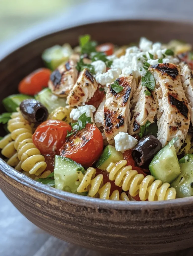 In the realm of vibrant, flavorful dishes, Mediterranean Chicken Pasta Salad stands out as a perfect blend of taste, nutrition, and convenience. This delightful salad is not only a feast for the eyes but also a celebration of fresh ingredients that evoke the sunny Mediterranean coast. The combination of tender pasta, succulent chicken, and colorful fresh vegetables creates a dish that is not only satisfying but also packed with nutrients. Whether you're preparing a meal for a family gathering, a picnic, or just a quick weekday dinner, this pasta salad can be a versatile choice that pleases everyone at the table.
