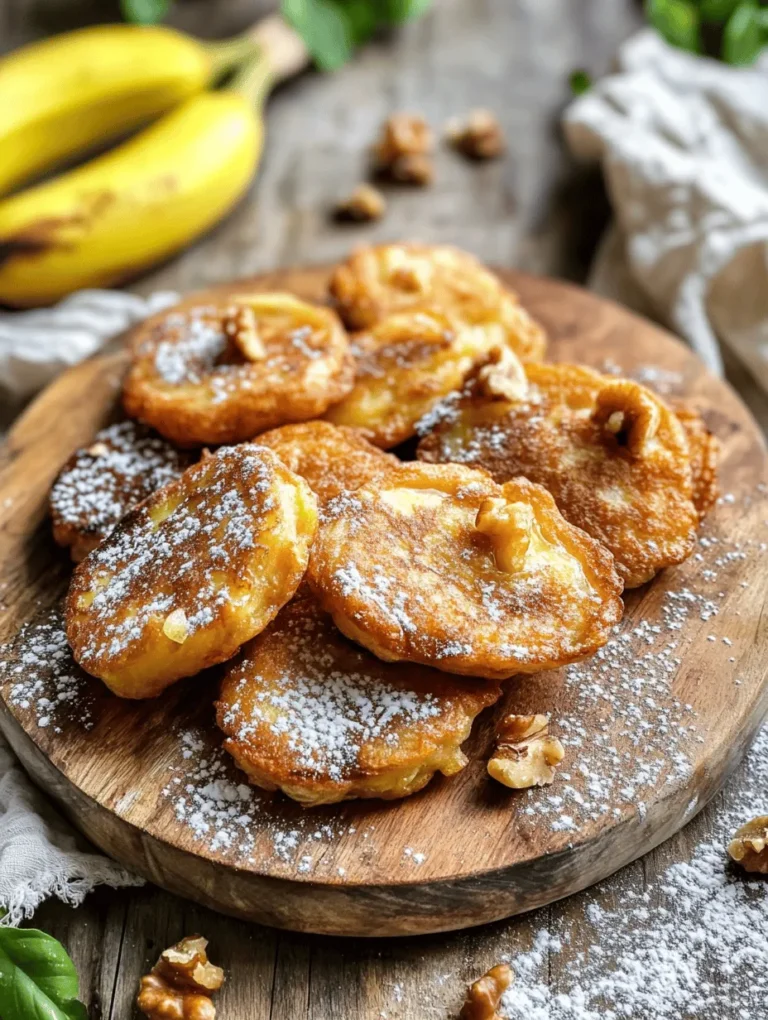 To create delicious Skillet Banana Fritters, proper preparation of your ingredients is essential. Start with ripe bananas; they should be speckled with brown spots, indicating they are sweet and soft. Peel the bananas and place them in a mixing bowl. Using a fork, mash them until smooth but still slightly chunky; this texture adds to the delightful mouthfeel of the fritters.