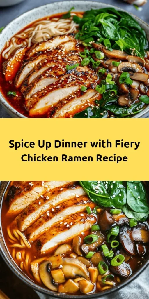 Elevate your ramen game with this Fiery Chicken Ramen infused with a creamy garlic sauce that balances heat and richness perfectly. This dish not only offers a delightful combination of flavors but also invites you on a culinary journey through ramen's rich history. Impress your guests or enjoy a cozy night in with this satisfying, customizable meal. Discover the magic of ramen today! #FieryChickenRamen #RamenRecipe #ComfortFood #CookingAtHome #Foodie
