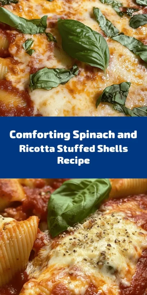 Savor the comfort of Italian cuisine with Easy Spinach and Ricotta Stuffed Shells! This delightful dish combines creamy ricotta, vibrant spinach, and melty cheeses, making it a family favorite. Perfect for weeknight dinners or gatherings, it’s simple to prepare with just a few ingredients. Plus, it's a nutritious option full of flavor. Gather your loved ones and enjoy this heartwarming meal! #StuffedShells #ItalianCuisine #ComfortFood #EasyRecipes #HealthyEating #FamilyDinner