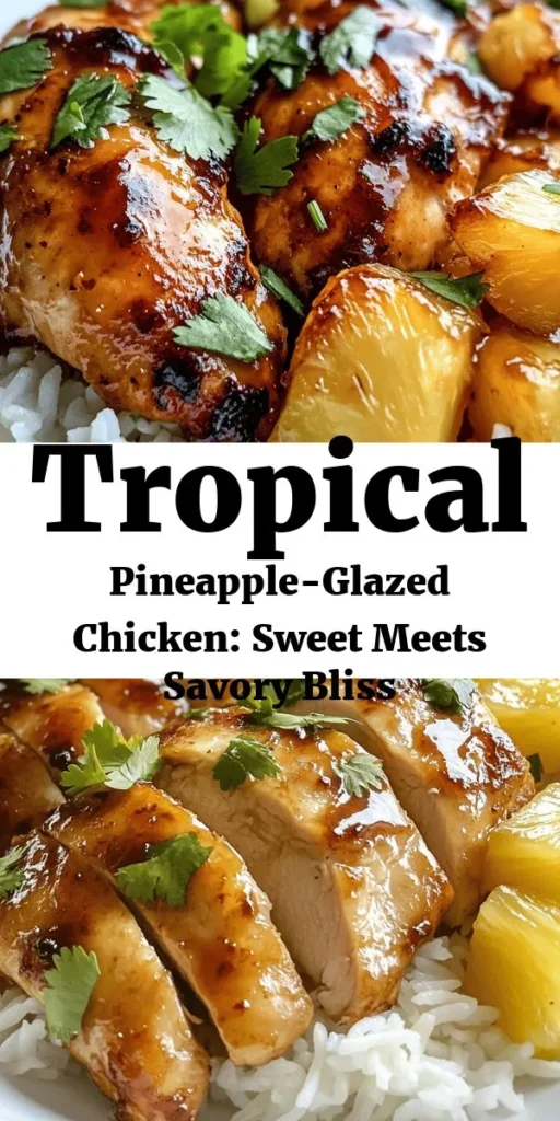 Discover a tropical paradise with our Pineapple-Glazed Chicken recipe! This sweet and savory dish combines succulent chicken breasts with a luscious pineapple glaze, creating a delightful balance of flavors. Perfect for weeknight dinners or special occasions, it's easy to make and oh-so-delicious. Plus, learn about the health benefits of fresh pineapple and how to elevate your meal with beautiful presentations. Bring the taste of the tropics to your table! #PineappleGlazedChicken #TropicalRecipes #EasyCooking #HealthyEating #DinnerIdeas #Foodie