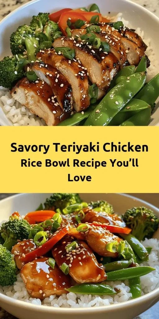 Discover the joy of creating a Savory Teriyaki Chicken Rice Bowl at home! This wholesome dish combines tender chicken thighs, fragrant jasmine rice, and vibrant vegetables, all coated in a homemade teriyaki sauce that balances sweet and savory flavors. Perfect for a quick weeknight dinner or meal prep, it's a nutritious option the whole family will love. Dive into the world of teriyaki and customize this delicious recipe to fit your taste! #TeriyakiChicken #RiceBowl #HealthyEating #MealPrepIdeas #JapaneseCuisine #ComfortFood