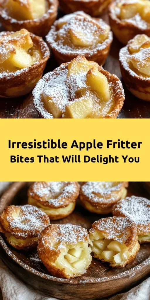 Indulge in the delightful taste of homemade Apple Fritter Bites! These sweet, bite-sized treats blend warm, spiced apples with a sugary glaze, making them perfect for any occasion. Whether for a cozy snack or a festive dessert, this easy recipe will impress friends and family alike. Enjoy the irresistible aroma wafting through your kitchen all year round. Don't miss out on this deliciousness! #AppleFritterBites #HomemadeTreats #DessertRecipes #FallFlavors #BakingJoy