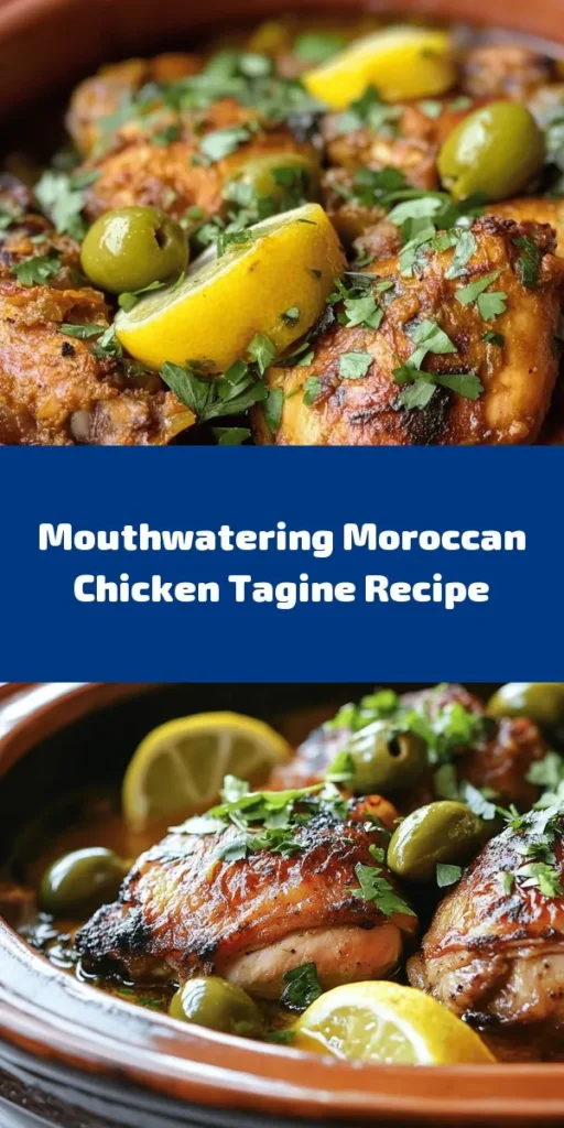 Step into the world of Moroccan cuisine with Zesty Chicken Tagine featuring Olives and Lemons. This iconic dish showcases tender chicken infused with aromatic spices, briny olives, and zesty preserved lemons, creating a flavor explosion. Perfect for any occasion, it's a complete meal that fosters shared dining experiences. Explore the rich history and Traditional tagine cooking method while you enjoy this delightful recipe! #MoroccanCuisine #ChickenTagine #Foodie #Recipe #Cooking