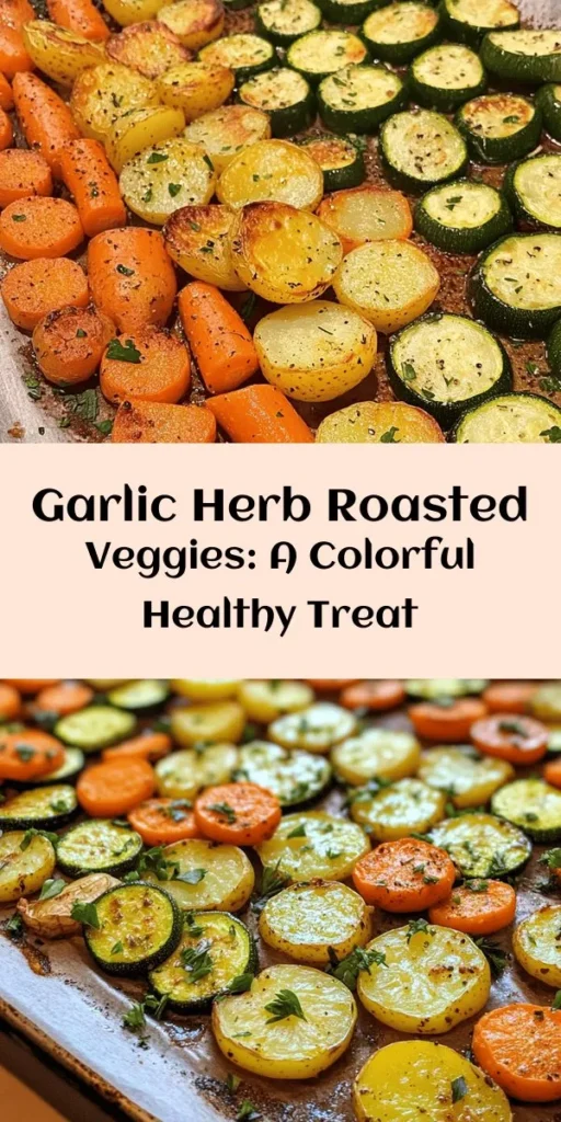 Discover the vibrant flavors of Garlic Herb Roasted Potatoes, Carrots, and Zucchini! This healthy and delicious side dish elevates everyday meals with colorful veggies that are easy to prepare and packed with nutrients. Roasting enhances their natural sweetness, making them irresistible no matter the occasion. Perfect with proteins or grains, this versatile dish will wow your guests and nourish your body. Try it tonight! #RoastedVegetables #HealthyEating #ComfortFood #PlantBased #VegetarianRecipes
