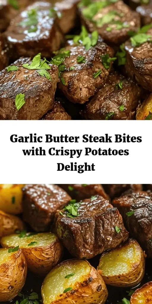 Indulge in a culinary delight with Savory Garlic Butter Steak Bites & Crispy Potatoes! This dish marries succulent steak bites infused with rich garlic butter and golden, crunchy baby potatoes for a perfect contrast in texture and flavor. Ideal for any occasion, it promises to impress your loved ones. Follow our step-by-step guide to create this mouthwatering experience at home! #SteakBites #CrispyPotatoes #GarlicButter #DinnerInspiration #FoodieFavorites #YummyRecipes #HomeCooking