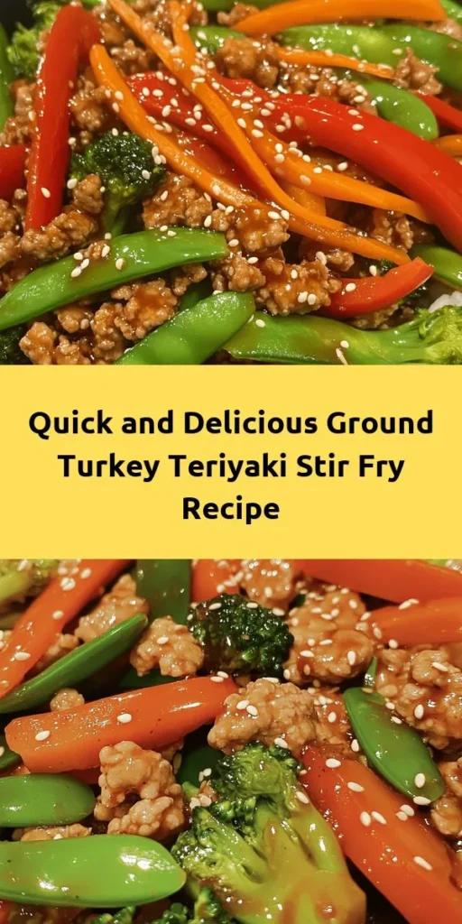 Discover the deliciousness of Ground Turkey Teriyaki Stir Fry, a quick and healthy meal that's perfect for busy weeknights! With colorful veggies like bell peppers, broccoli, and snap peas, this dish is not only vibrant but also packed with nutrients. Learn how to make a homemade teriyaki sauce and enjoy a flavorful blend of lean protein and fresh ingredients that can be customized to your taste. Get ready to impress at your next dinner! #StirFry #HealthyEating #MealPrep #GroundTurkey #Teriyaki #QuickRecipes #HealthyDinner #CookingAtHome