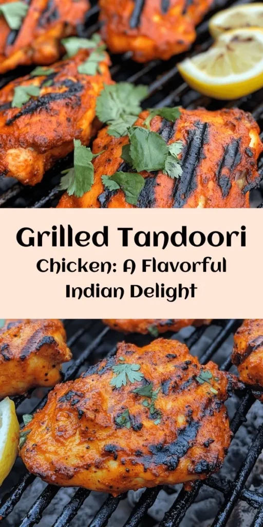 Experience a flavorful journey with grilled Tandoori chicken, a beloved dish from India known for its bold flavor and vibrant colors. This health-conscious delight features lean chicken marinated in yogurt and aromatic spices, grilled to smoky perfection. Perfect for gatherings or family dinners, Tandoori chicken is versatile and visually stunning. Learn the marination secrets and grilling techniques to create a culinary masterpiece that will impress your guests. #TandooriChicken #IndianCuisine #Grilling #HealthyEating #Foodie #CookingAtHome