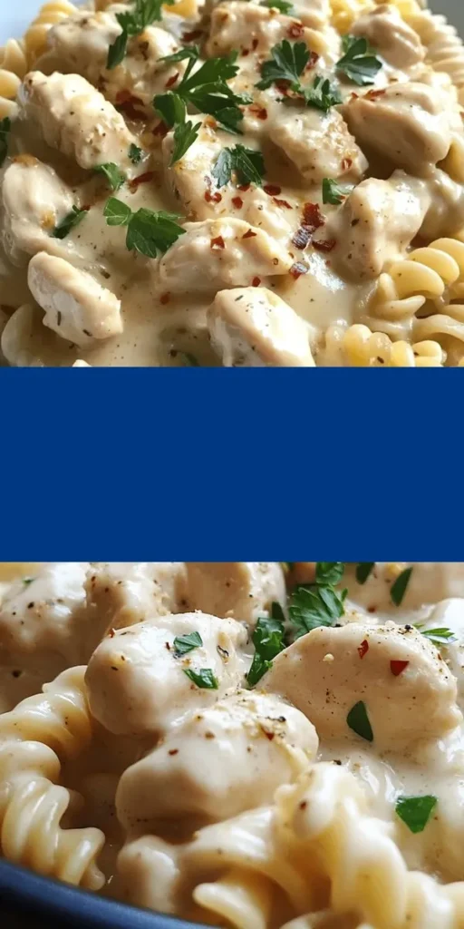 Dive into a bowl of comfort with this Creamy Garlic Butter Chicken & Rotini in Parmesan Sauce! Perfect for busy weeknights, this dish combines tender chicken, spiral rotini, and a luscious garlic butter sauce in under 30 minutes. With its rich flavors and creamy goodness, it’s a family favorite that’s easy to make and impossible to resist. Impress your loved ones with this delightful recipe tonight! #Pasta #ComfortFood #ChickenDinner #QuickRecipes #CulinaryDelight