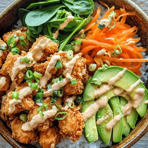 The Bang Bang Chicken Bowl is a vibrant dish that has taken the culinary world by storm, delighting taste buds with its unique blend of flavors and textures. This dish combines crispy chicken, savory sauces, and fresh vegetables, all served atop a bed of fluffy jasmine rice, making it a complete meal that is both satisfying and nutritious. Originally inspired by Asian cuisine, the Bang Bang Chicken Bowl has become a popular choice in restaurants and homes alike, thanks to its delicious flavor profile that balances sweet, spicy, and savory notes.