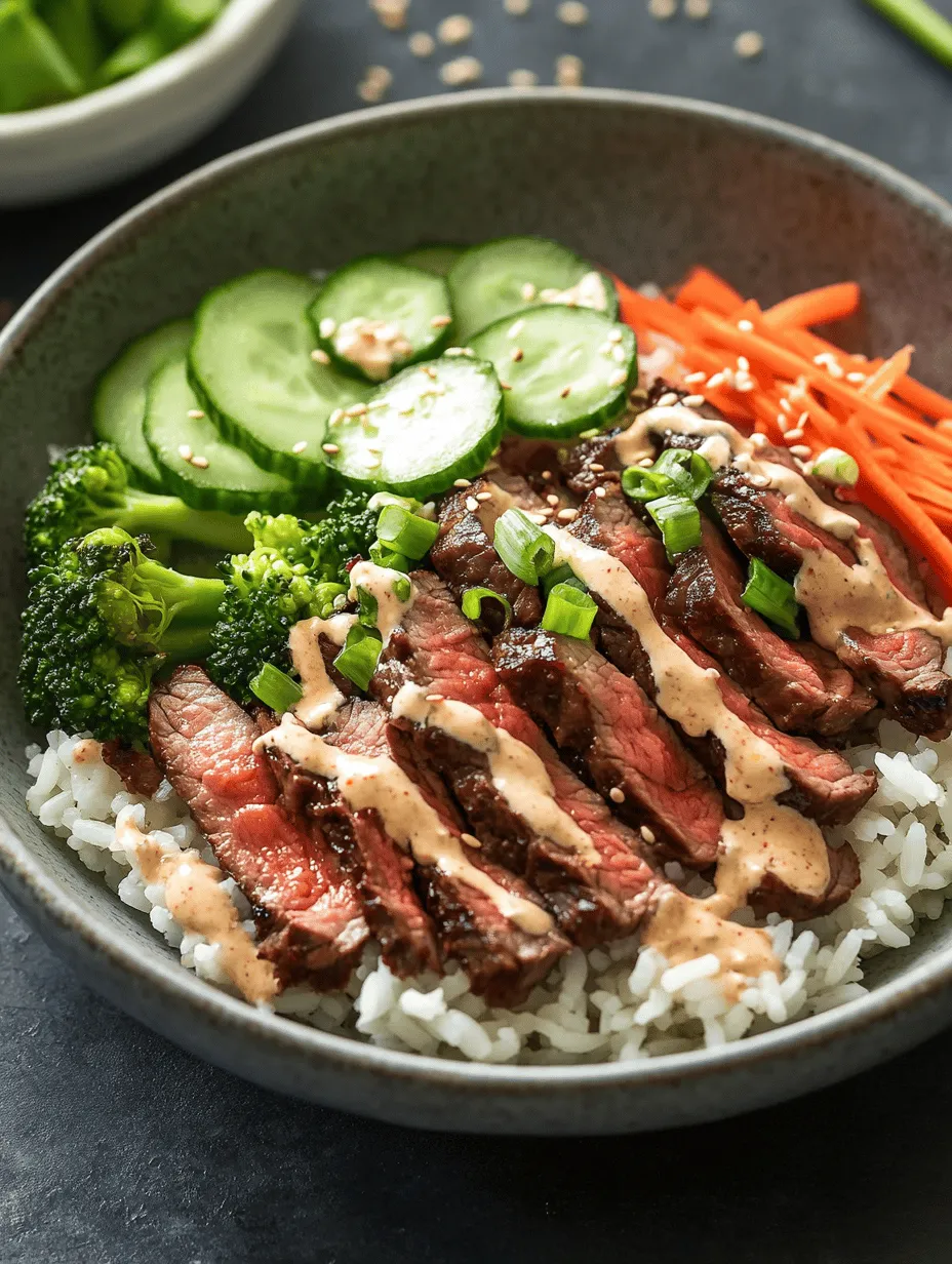 Embark on a culinary journey to Korea with this delightful recipe for Korean BBQ Steak Rice Bowls, topped with a zesty spicy cream sauce. This dish marries savory marinated steak with fresh vegetables and creamy sauce, offering a harmonious balance of flavors and textures. Perfect for a weeknight dinner or a gathering with friends, these rice bowls are easy to prepare and can be customized to suit your taste. In this article, we’ll explore each component of the recipe, providing step-by-step instructions and insights into the ingredients that make this dish special.