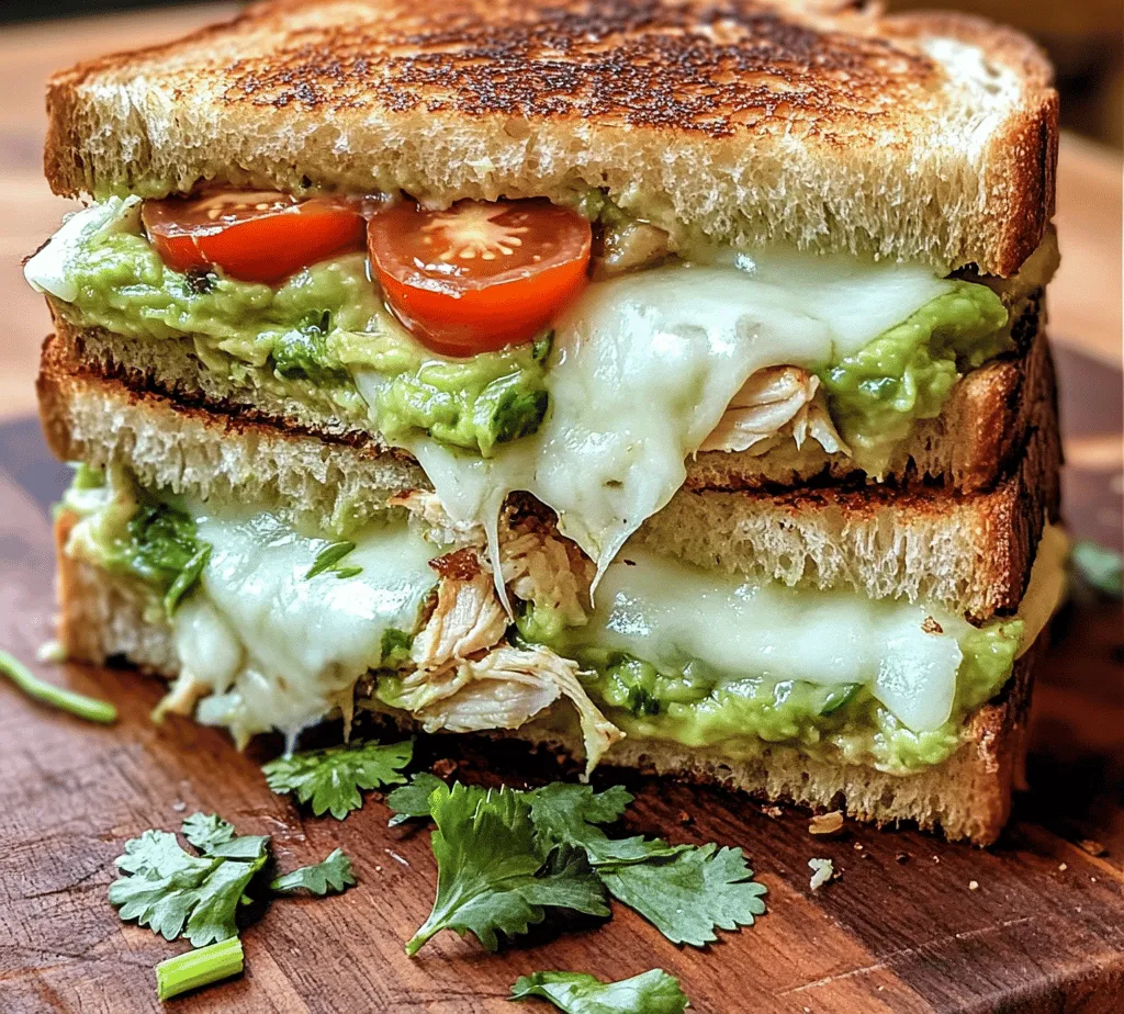 The Chicken Avocado Melt Sandwich is a culinary masterpiece that brings together the rich flavors of tender chicken, creamy avocado, and gooey melted cheese, all nestled between slices of perfectly toasted sourdough bread. This sandwich not only delights your taste buds but also offers a healthy twist, making it an ideal choice for anyone seeking a satisfying meal without the guilt. Whether you're looking for a quick lunch, a hearty dinner, or a satisfying snack, this sandwich is incredibly versatile and can be enjoyed on various occasions, making it a staple in your recipe arsenal.