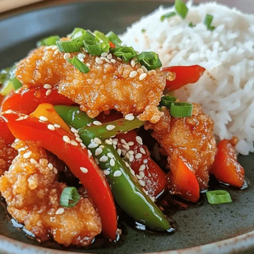 Crispy Chilli Beef Delight is a dish that effortlessly captures the essence of Asian cuisine, combining a medley of flavors and textures that make every bite a culinary adventure. This dish is characterized by its perfectly crispy beef, coated in a sticky, sweet, and spicy chili sauce, complemented by vibrant, crunchy vegetables. The rich flavor profile, featuring a delightful balance of sweetness from the chili sauce, savory notes from the beef, and freshness from the vegetables, makes it a popular choice for both weeknight dinners and special occasions.