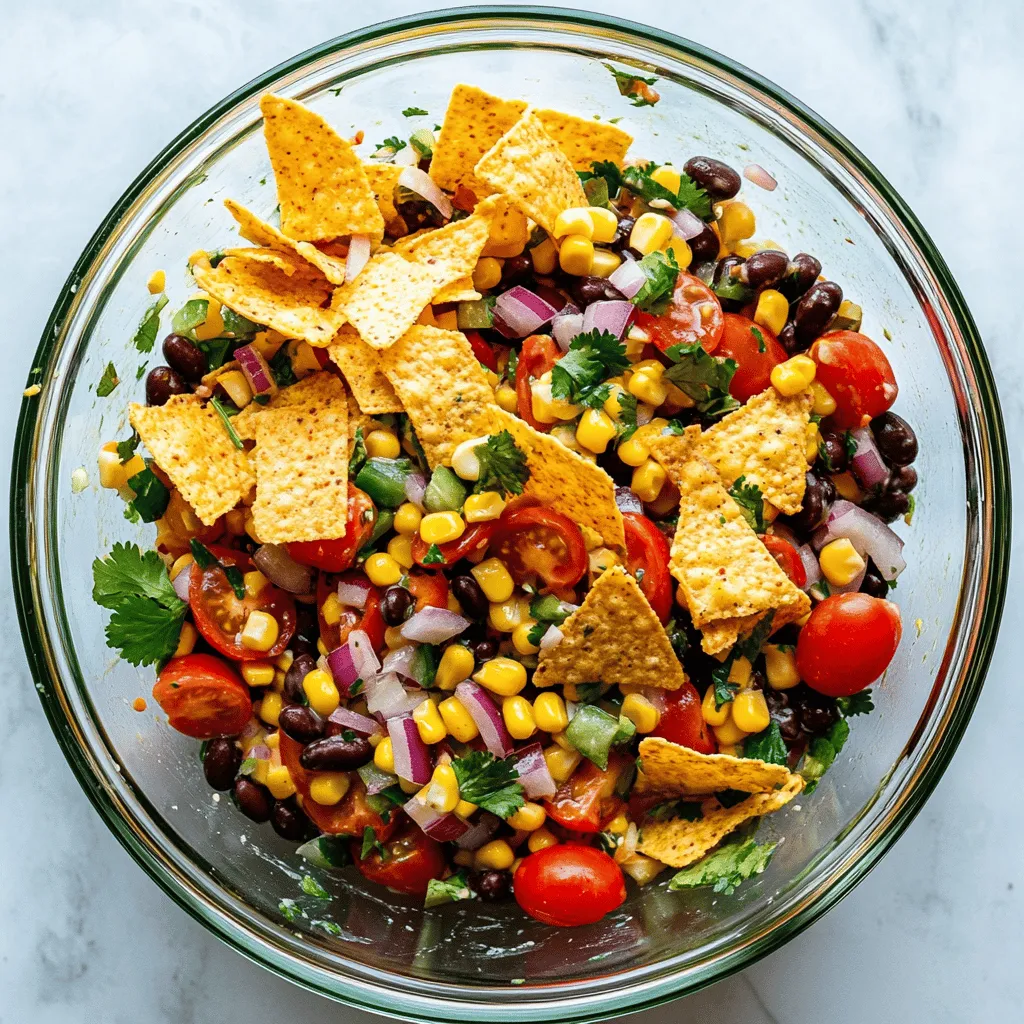 Fiesta Fritos Corn Salad is an irresistible and vibrant dish that beautifully encapsulates the essence of summer eating. Bursting with color, texture, and flavor, this salad combines sweet corn, crunchy Fritos, and a medley of fresh vegetables, making it a perfect side dish for barbecues, picnics, or casual family dinners. Not only does it offer a feast for the eyes, but it also serves as a refreshing counterpart to heavier main courses, making it a beloved choice during the warmer months.