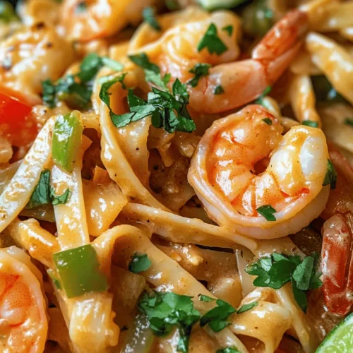 Jamaican Shrimp Pasta is a vibrant dish that beautifully marries the robust flavors of the Caribbean with the comforting familiarity of pasta. Originating from the rich culinary traditions of Jamaica, this dish embodies the island's spirit—bold, lively, and utterly satisfying. Shrimp plays a central role in Jamaican cuisine, celebrated for its freshness and versatility. This creamy pasta dish showcases shrimp in a delightful way, infusing it with spices and flavors that are emblematic of the tropics.