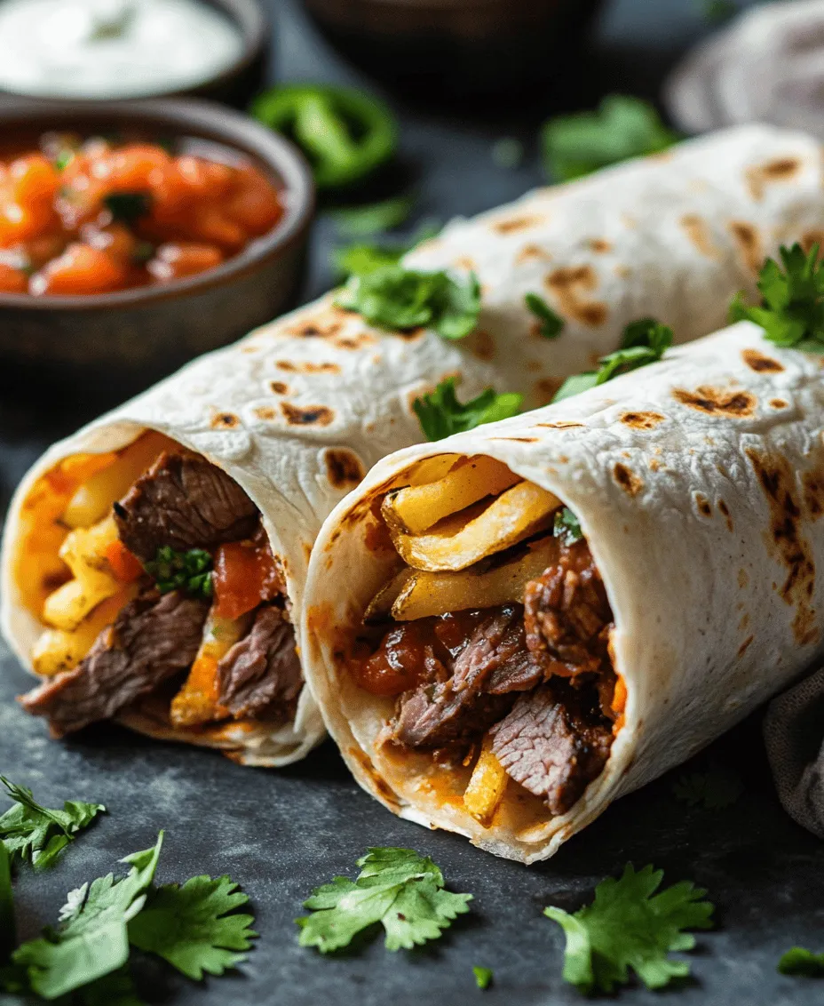 If you're looking for a dish that perfectly embodies the spirit of comfort food while offering a tantalizing twist, look no further than Steak & Cheese Dirty Fry Burritos. This recipe is a delightful fusion of hearty ingredients, featuring juicy flank steak, gooey melted cheese, and crispy French fries, all wrapped up in a warm tortilla. This dish not only satisfies your hunger but also elevates any meal into a festive occasion, making it an ideal choice for gatherings with family and friends.