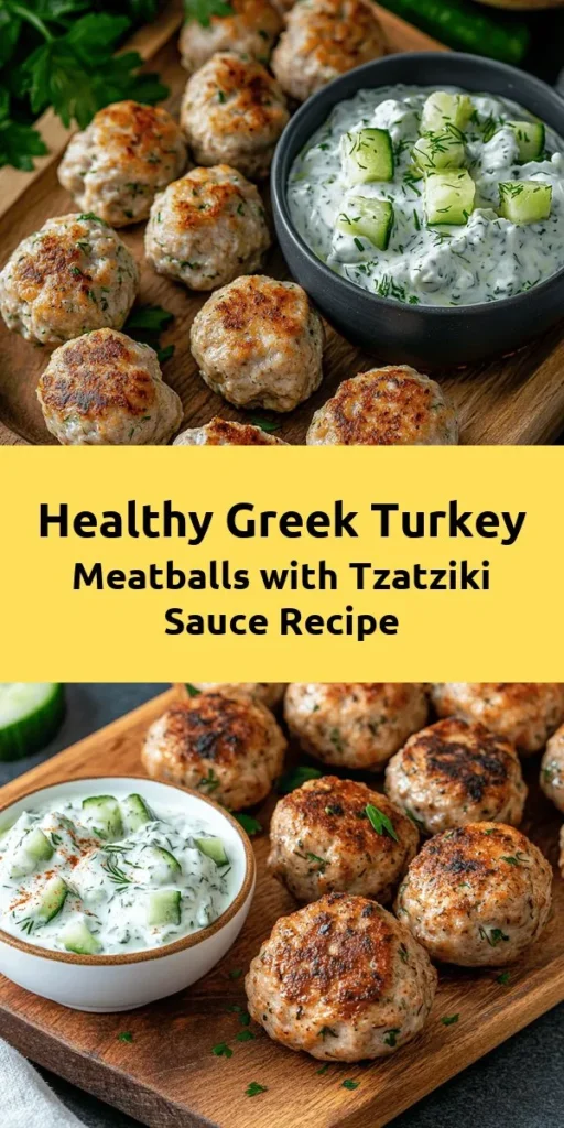 Discover the vibrant flavors of Greek cuisine with these Greek Turkey Meatballs served with a refreshing tzatziki sauce! This dish is a deliciously healthy twist on a classic, featuring lean turkey, whole wheat breadcrumbs, and fresh herbs. Perfect for a nutritious family meal or entertaining guests, these meatballs are sure to impress. Dive into Mediterranean cooking and enjoy this flavorful combination. #GreekCuisine #HealthyRecipes #TurkeyMeatballs #TzatzikiSauce #MediterraneanDiet #CookingAtHome #Foodie