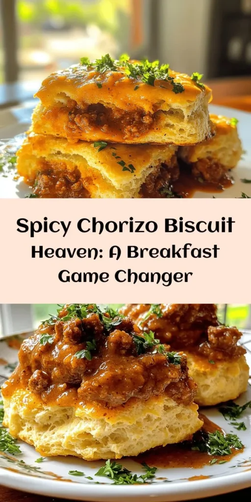 Indulge in the mouthwatering flavors of Spicy Chorizo Biscuit Heaven! This delightful recipe features flaky, buttery biscuits paired with the savory kick of chorizo, making it perfect for any meal. Enjoy them for breakfast, brunch, or a hearty dinner. Customize with eggs, avocado, or your favorite toppings! Get ready to impress friends and family with this versatile dish that’s bursting with flavor. Try it today! #ChorizoBiscuit #BrunchIdeas #ComfortFood #Foodie#RecipeInspiration #YummyDelight #CookingAtHome