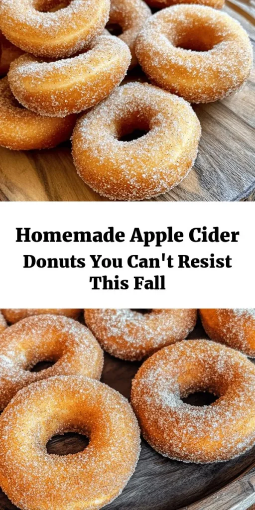 Capture the essence of fall with irresistibly warm and spiced apple cider donuts! These homemade treats are perfect for cozy gatherings, evoking nostalgia and comfort. Made with fresh apple cider and seasonal spices, they are deliciously soft and covered in cinnamon sugar. Dive into the baking process with our step-by-step guide and enjoy this seasonal favorite with a glass of apple cider or your favorite hot drink. #AppleCiderDonuts #FallBaking #HomemadeTreats #CozyVibes #BakingLove