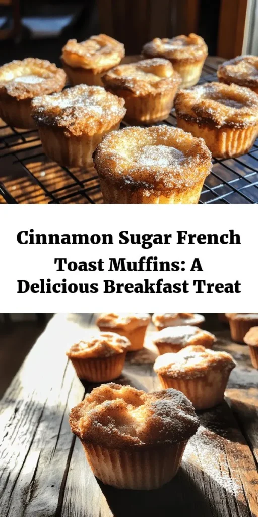 Start your day with a delightful twist on two breakfast favorites! Cinnamon Sugar French Toast Muffins combine the comforting flavors of French toast with the portability of muffins, making them perfect for brunch or a sweet snack. Easy to make with minimal effort, these muffins will fill your kitchen with a warm aroma, inviting everyone to the table. Explore this irresistible recipe and enjoy every delicious bite! #FrenchToast #Muffins #BreakfastTreat #Baking #CinnamonSugar #BrunchRecipes #Deliciousness