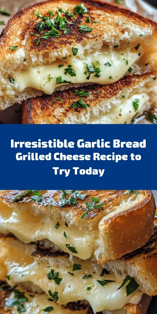 Elevate your comfort food experience with a delicious twist on the classic grilled cheese! This Garlic Bread Grilled Cheese combines the savory flavors of garlic bread with gooey, melted cheese for a mouthwatering treat. Perfect for lunch, dinner, or an indulgent snack, this recipe is easy to make and incredibly satisfying. Discover essential ingredients, step-by-step instructions, and serving tips to create your new favorite sandwich! #GrilledCheese #GarlicBread #ComfortFood #Recipe #Foodie