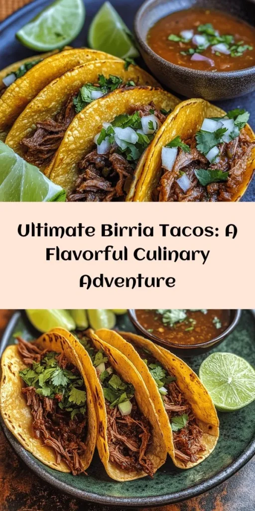 Discover the incredible flavors of Birria Tacos with my favorite recipe that's perfect for any occasion. This delightful dish, steeped in rich Mexican tradition, features slow-cooked, spiced beef enveloped in crispy, cheesy tortillas and served with a savory dipping broth. Perfect for gatherings or a cozy dinner at home, these tacos promise a culturally immersive culinary experience. Dive into the world of flavors! #BirriaTacos #MexicanTradition #Foodie #TacoLover #ComfortFood #CookingAtHome #RecipeOfTheDay