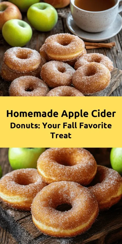 Experience the cozy flavors of fall with homemade apple cider donuts! This delightful recipe blends rich apple cider, warm spices, and a hint of sweetness for the perfect seasonal treat. Learn the secrets behind the ingredients and techniques to achieve tender, flavorful donuts your friends and family will love. Whether for breakfast or a gathering, these donuts are unbeatable! Get the full guide now! #AppleCiderDonuts #FallBaking #HomemadeTreats #AutumnRecipes #BakingFromScratch