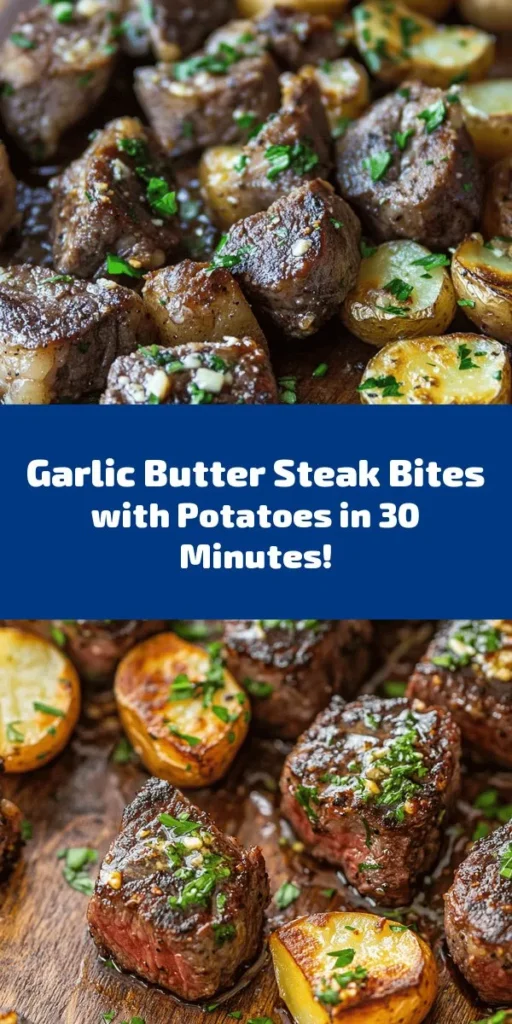 Looking for a hearty dish that impresses without the fuss? Try Garlic Butter Steak Bites and Potatoes! This easy recipe combines tender steak bites in a savory garlic butter sauce with perfectly cooked baby potatoes for a meal that's ready in under 30 minutes. Ideal for any occasion, this comforting dish is packed with flavor and sure to please everyone at the table. Get cooking and elevate your dinner game! #SteakBites #GarlicButter #EasyDinner #ComfortFood #RecipeIdeas #CookingAtHome